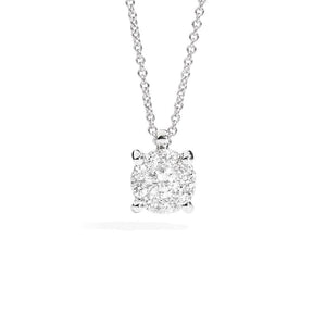 Girocollo Oro Bianco e Diamanti Nodo D' Amore Recarlo