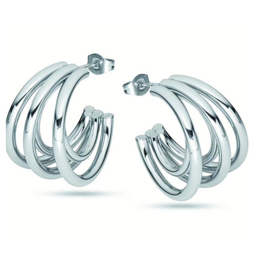 Orecchini Ankara XL. Acciaio avec Placcatura in oro 18 kt
