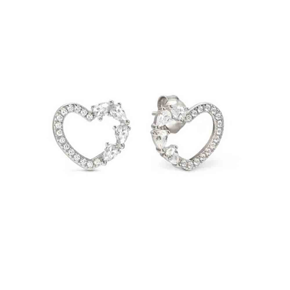 Dew Orecchini A Perno A Forma Di Cuore – Argento 925 Lucido Con Zirconi, Confezione Regalo - 5