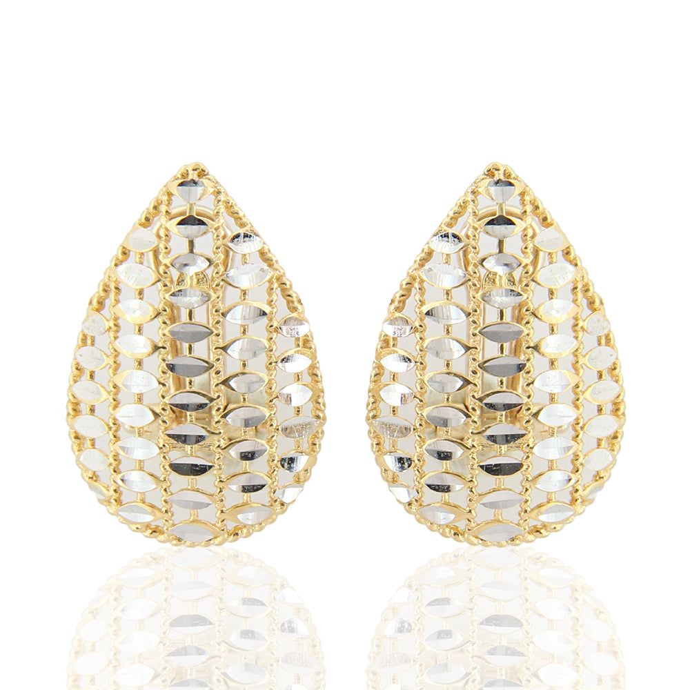 Orecchini Donna Goccia in Oro 2 Colori Traforato