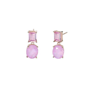 Orecchini Donna in Argento Rose con fusion stone rosa Mabina Gioielli