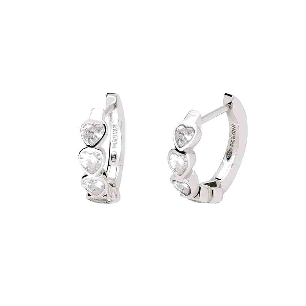 Orecchini Donna in Argento con zirconi taglio cuore Mabina Gioielli