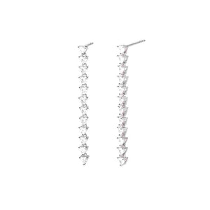 Orecchini Donna in Argento con zirconi taglio cuore Mabina Gioielli