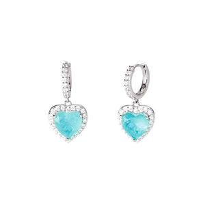 Orecchini Donna in argento con glass azzurro Mabina Gioielli