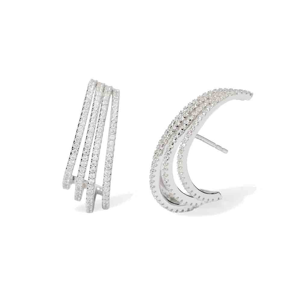 Nenalina Orecchini A Lobo Per Donna In Argento Con Zirconia, Modello 224056-091