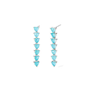 Orecchini Donna in argento tennis con fusion stone glass azzurro Mabina Gioielli