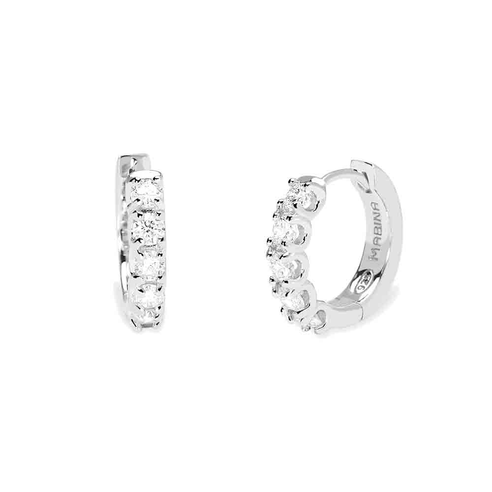 Orecchini a cerchio con diamanti lab-grown Mabina Gioielli
