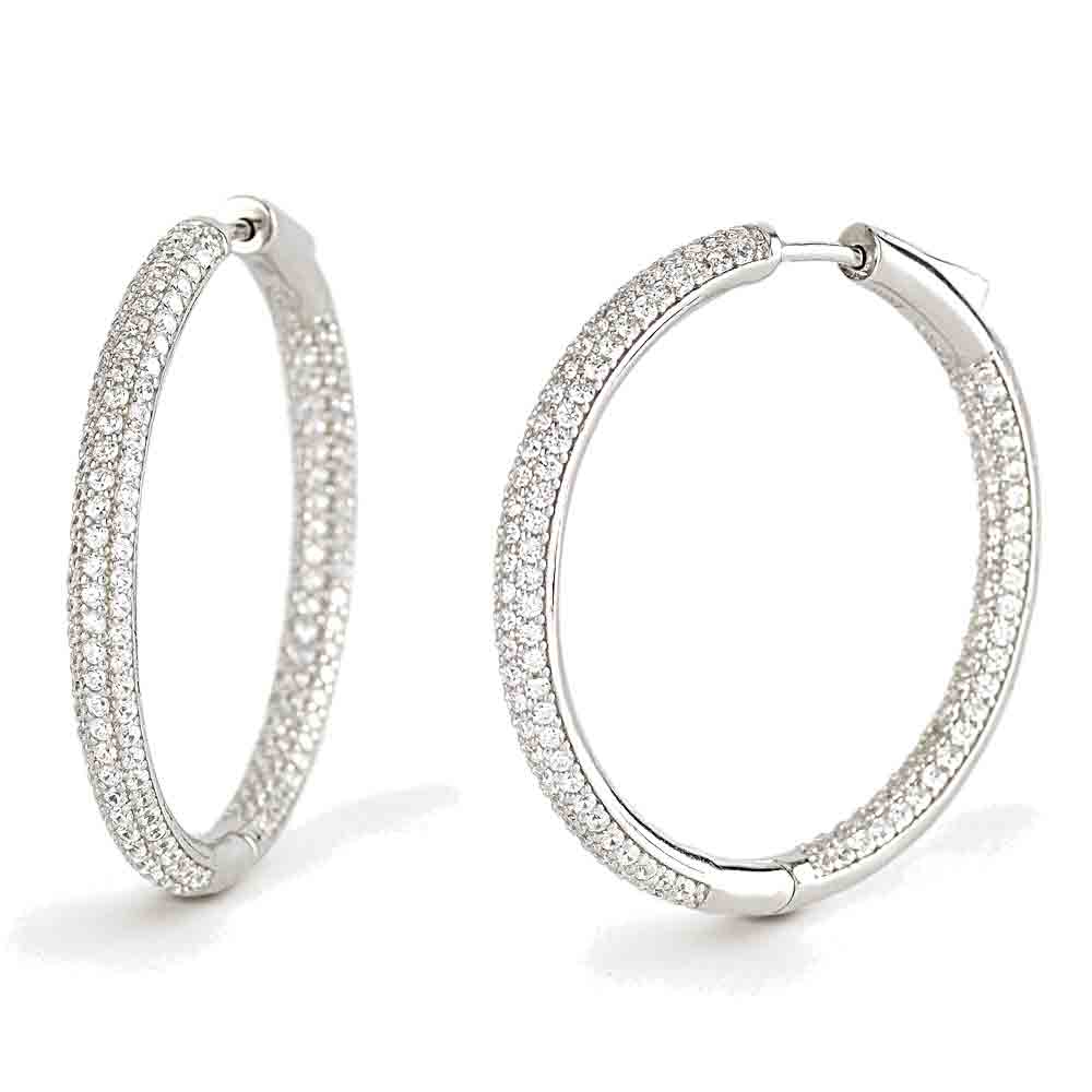 Orecchini a cerchio grande con pavé di zirconi Mabina Gioielli