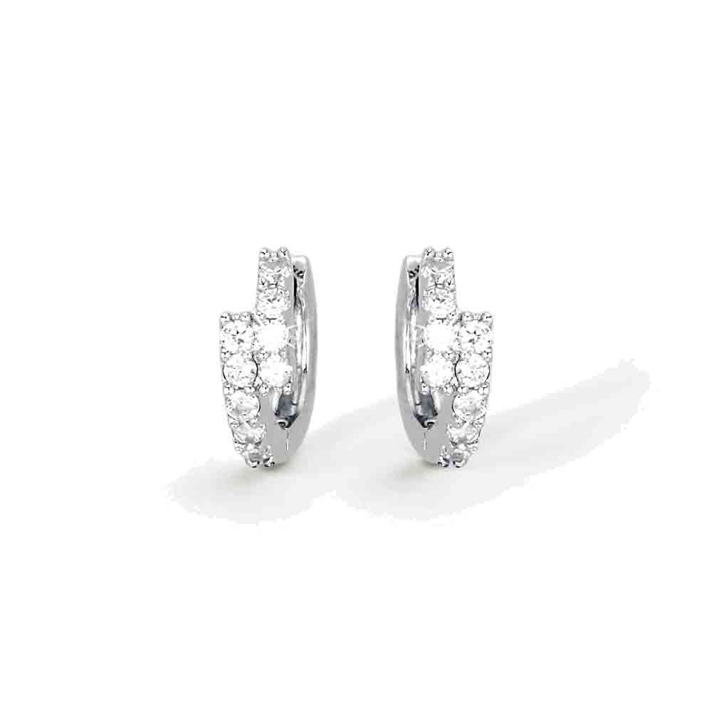 Orecchini a cerchio in argento con zirconi Mabina Gioielli