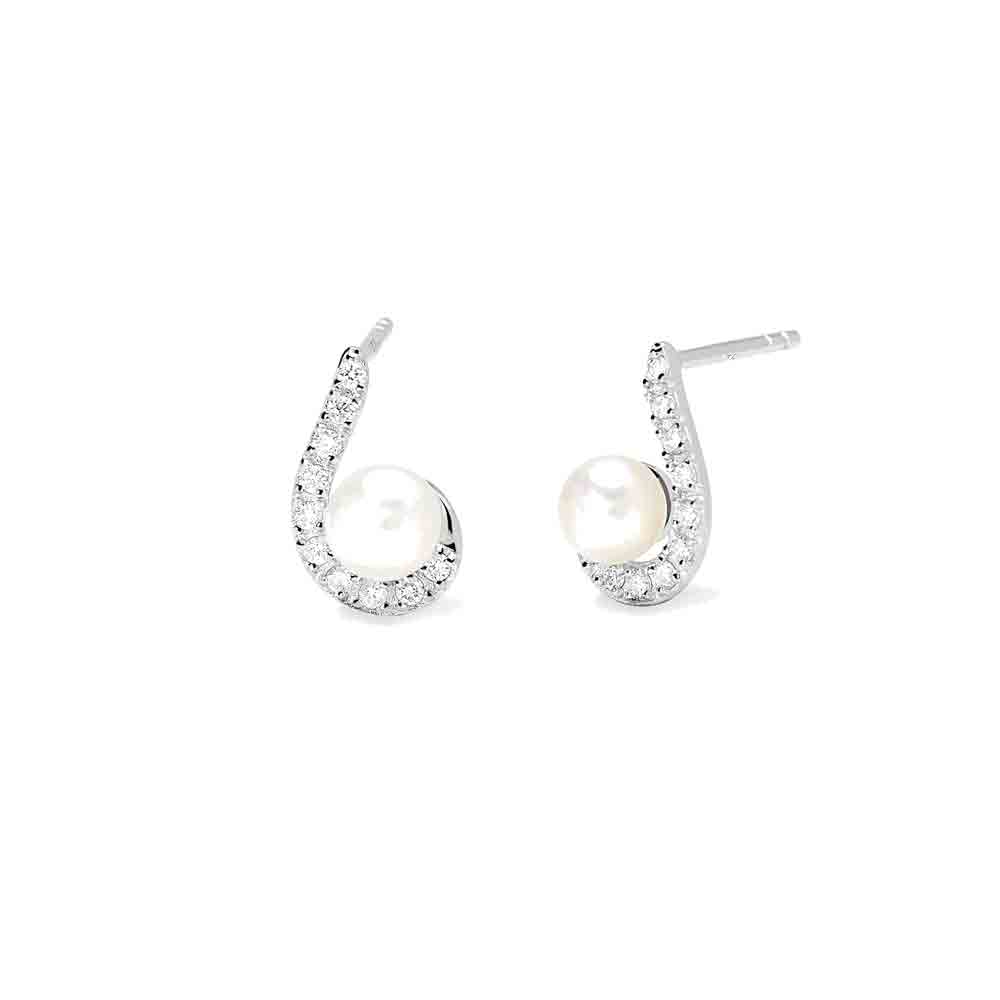 Orecchini con perla coltivata e diamanti lab-grown Mabina Gioielli