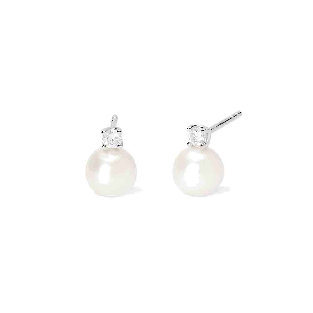 Orecchini con perle coltivate e diamanti lab-grown Mabina Gioielli