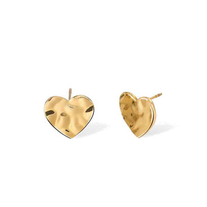 Orecchini cuore dorati effetto martellato Style 03 861009 Kidult