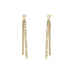 Orecchini dorati con cristallo e catene Style 31 861062 Kidult