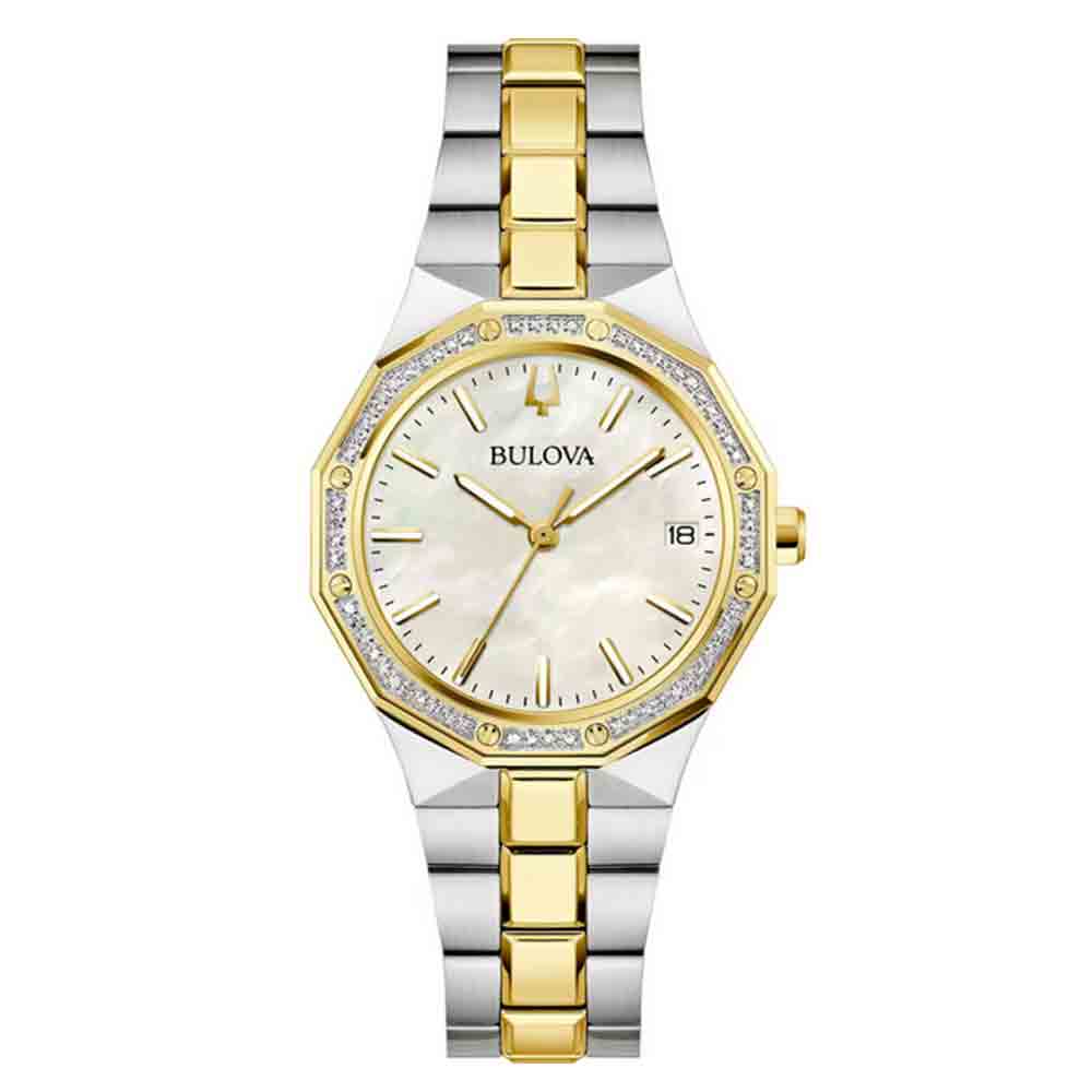 Orologio Donna Octagon Lady Bianco Oro Bulova