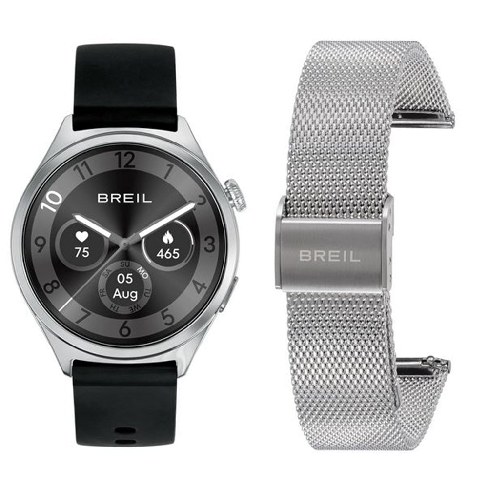 Orologio Unisex Smartwatch BC 3.9 Silver Doppio Cinturino Silver e Nero Breil