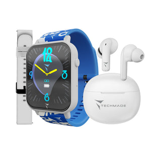 Orologio Unisex Smartwatch Dreamer Bianco con Doppio Cinturino e Cuffie Techmade