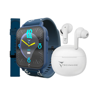 Orologio Unisex Smartwatch Dreamer Blu con Doppio Cinturino e Cuffie Techmade