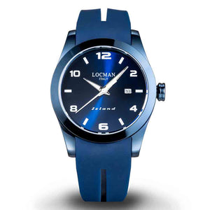 Orologio Uomo Acciaio Pvd Blu Island Locman