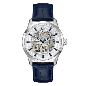 Orologio Uomo Automatico Sutton Skeleton Blu Bulova