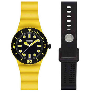 Orologio Uomo Master Doppio Cinturino Giallo e Nero HWU1231 Hip Hop