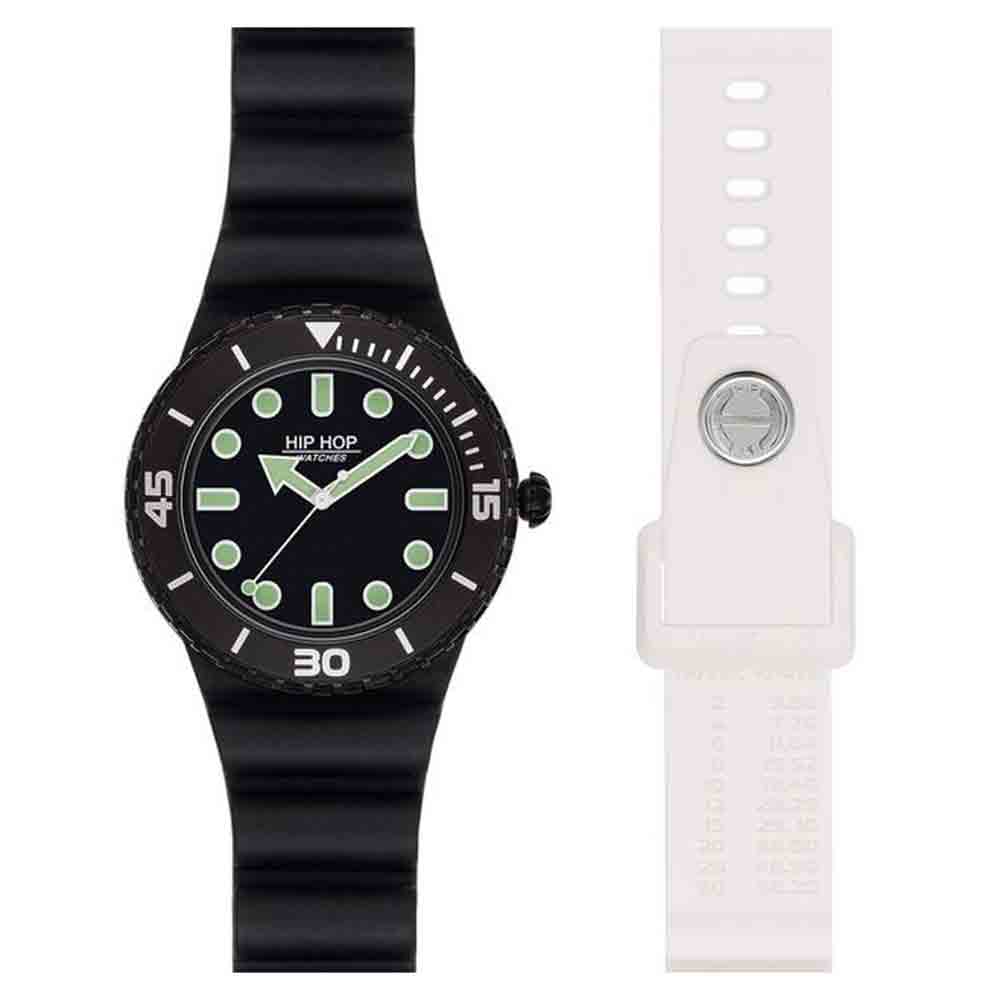 Orologio Uomo Master Doppio Cinturino Nero e Bianco HWU1233 Hip Hop