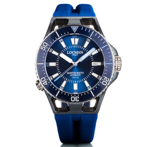 Orologio Uomo in Acciaio e Titanio Automatico Diver 500 Mt Blu Montecristo Locman