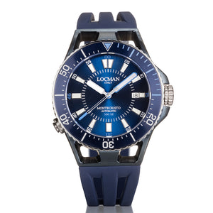 Orologio Uomo in Acciaio e Titanio Automatico Diver 500 Mt Blu Montecristo Locman