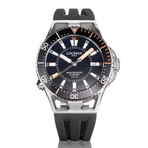 Orologio Uomo in Acciaio e Titanio Automatico Diver 500 Mt Nero Montecristo Locman