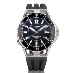 Orologio Uomo in Acciaio e Titanio Automatico Diver 500 Mt Nero Montecristo Locman