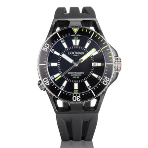 Orologio Uomo in Acciaio e Titanio Automatico Diver 500 Mt Pvd Nero Montecristo Locman
