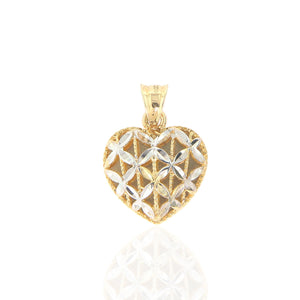 Pendente Cuore in Oro 2 Colori Diamantato