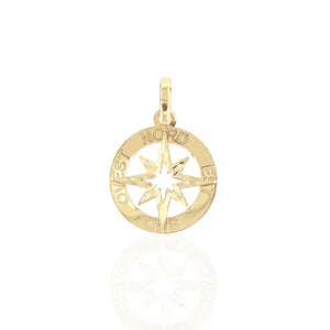 Pendente Uomo in Oro Giallo Rosa dei Venti