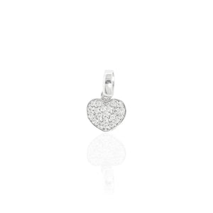 Pendente in Oro Bianco Cuore con Zirconi