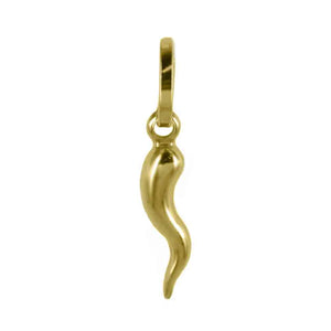 Pendente in Oro Giallo Corno Portafortuna