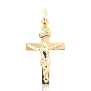 Pendente in Oro Giallo Croce con Cristo