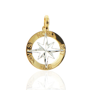 Pendente in Oro 2 Colori Rosa dei Venti
