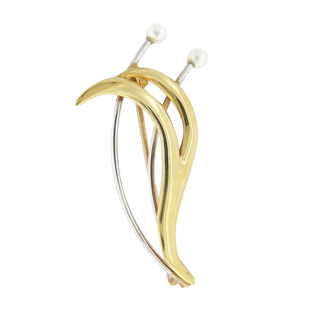 Spilla Donna Fiore in Oro Giallo