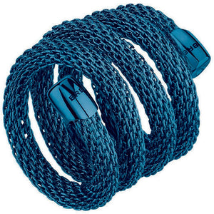 Anello Donna Acciaio New Snake 20 cm Blu Breil