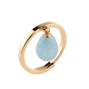 Anello Donna Tulipe Pietra Pendente Azzurro Rebecca Gioielli