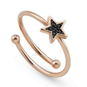 Anello Donna Argento Rose SweetRock Stella e Pietre Nere Nomination