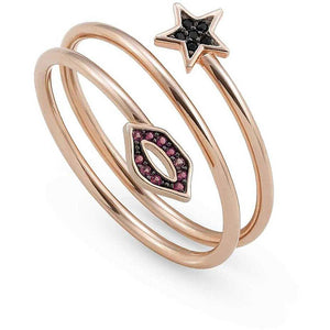 Anello Donna Argento Rose SweetRock con Charm e Pietre Nomination