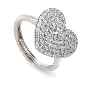 Anello Donna Argento Silver Easychic e Love Cuore Cubic Zirconia Bianchi Nomination