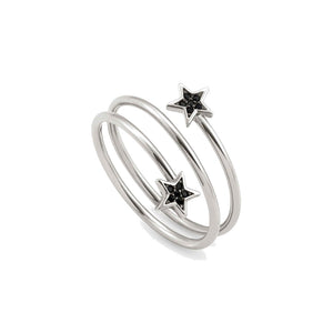 Anello Donna Argento Silver SweetRock Stelle e Pietre Nere Nomination