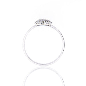 Anello Donna Cuore in Oro Bianco e Zirconi