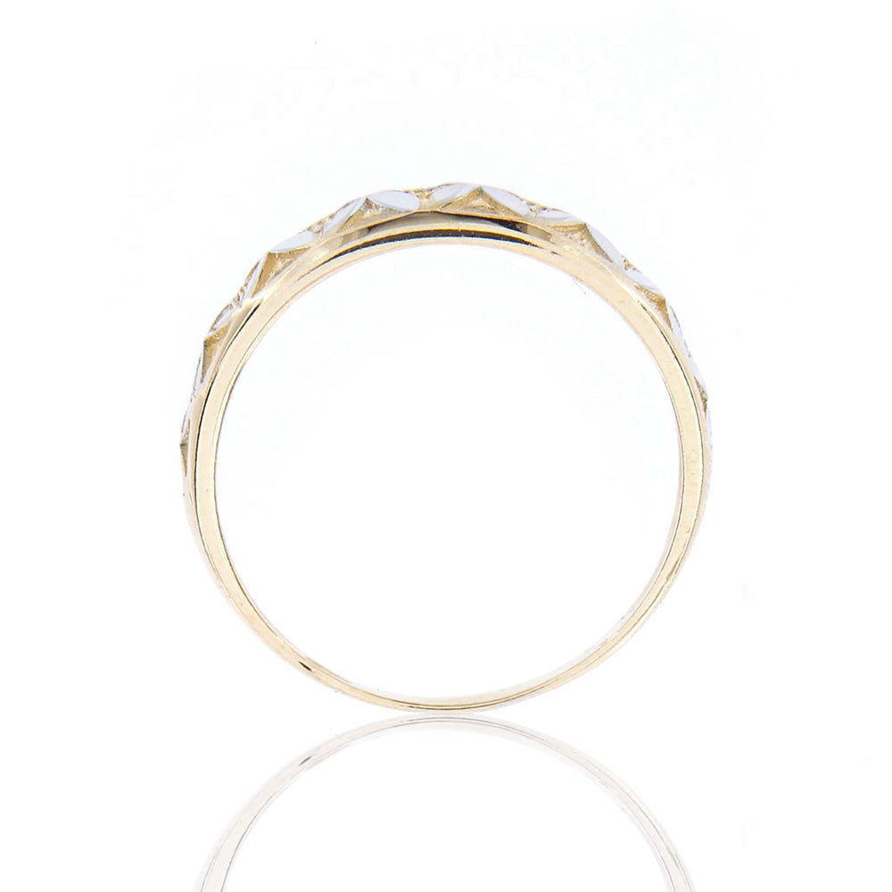 Anello Donna Fascia Ungari in Oro 2 Colori Diamantato