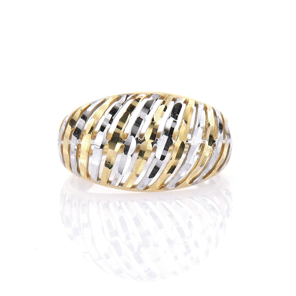 Anello Donna Fascia in Oro 2 Colori Diamantato