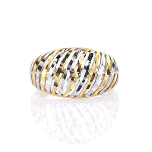 Anello Donna Fascia in Oro 2 Colori Diamantato