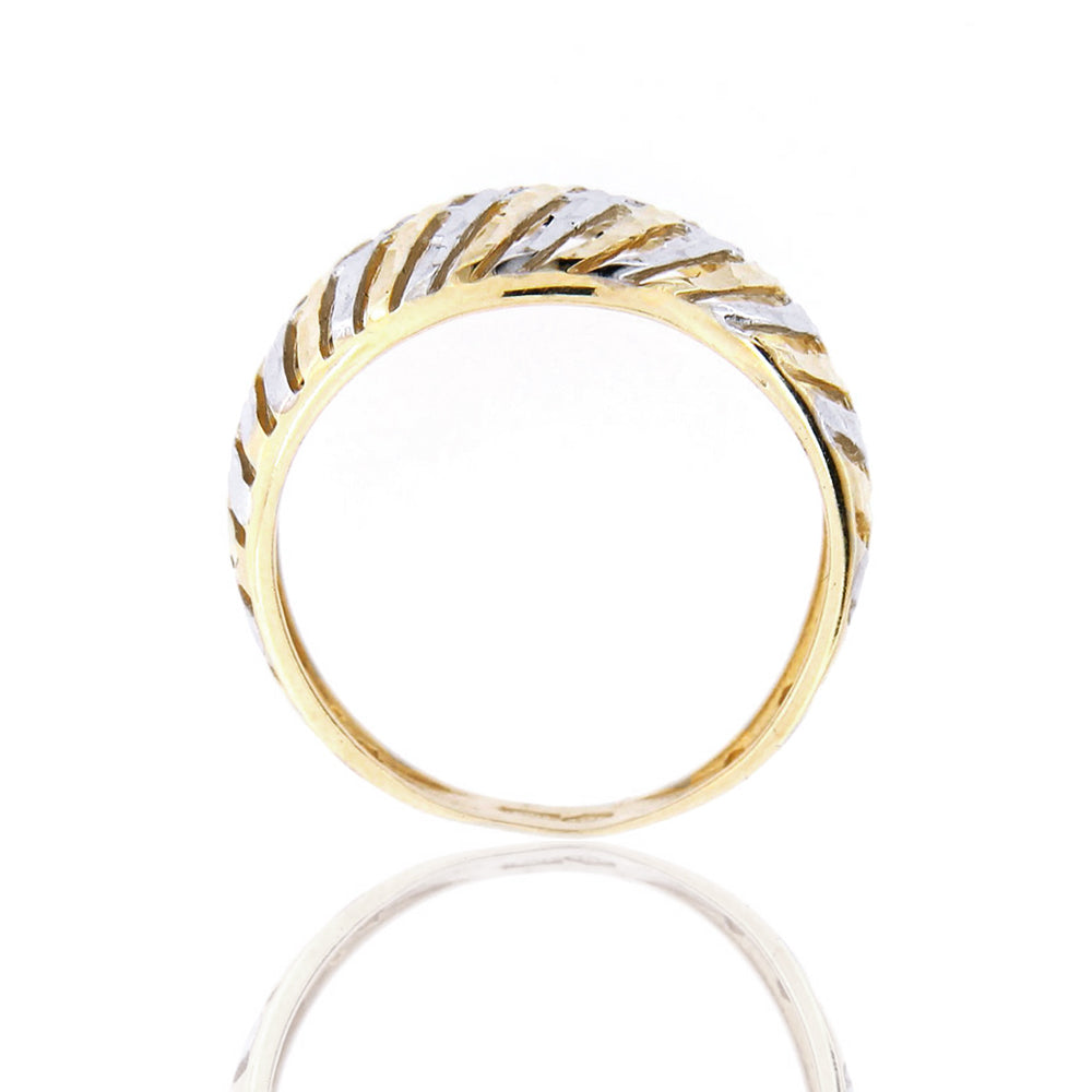 Anello Donna Fascia in Oro 2 Colori Diamantato