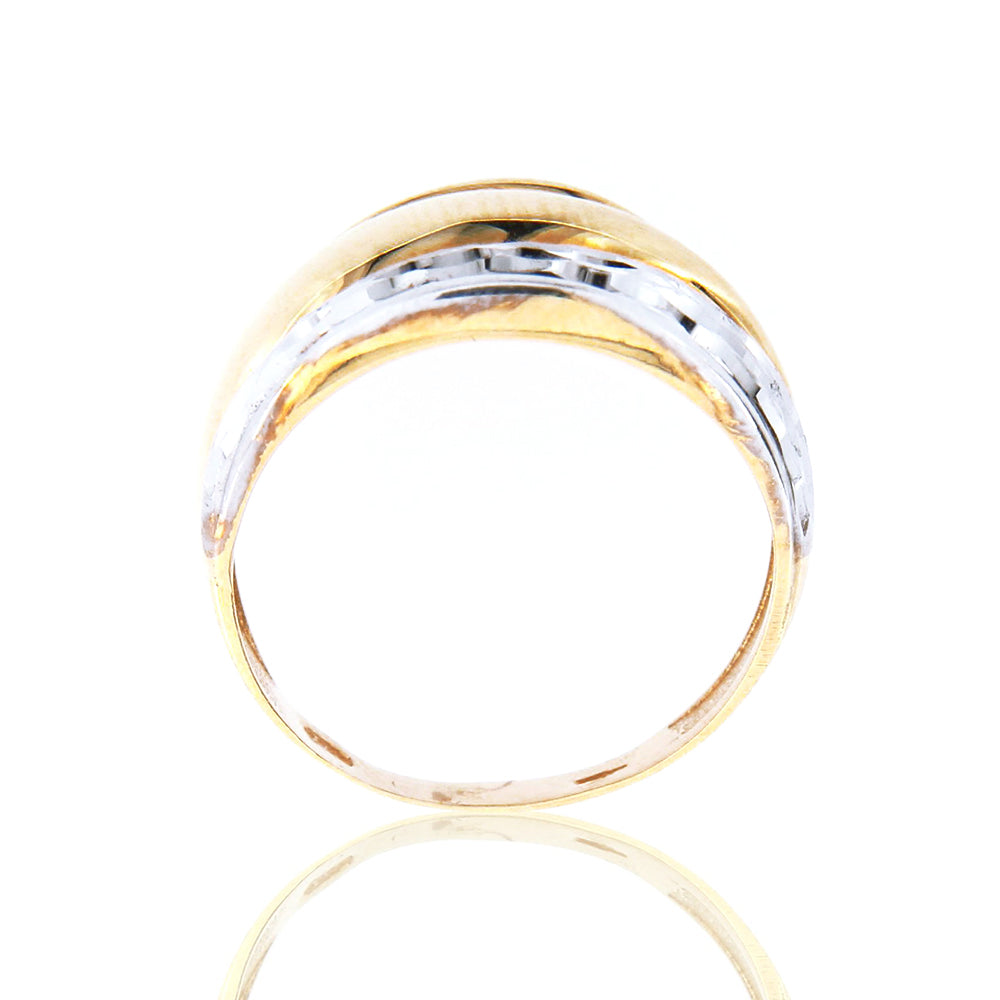 Anello Donna Fascia in Oro 2 Colori Diamantato