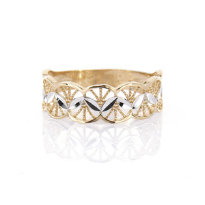 Anello Donna Fascia in Oro 2 Colori Diamantato